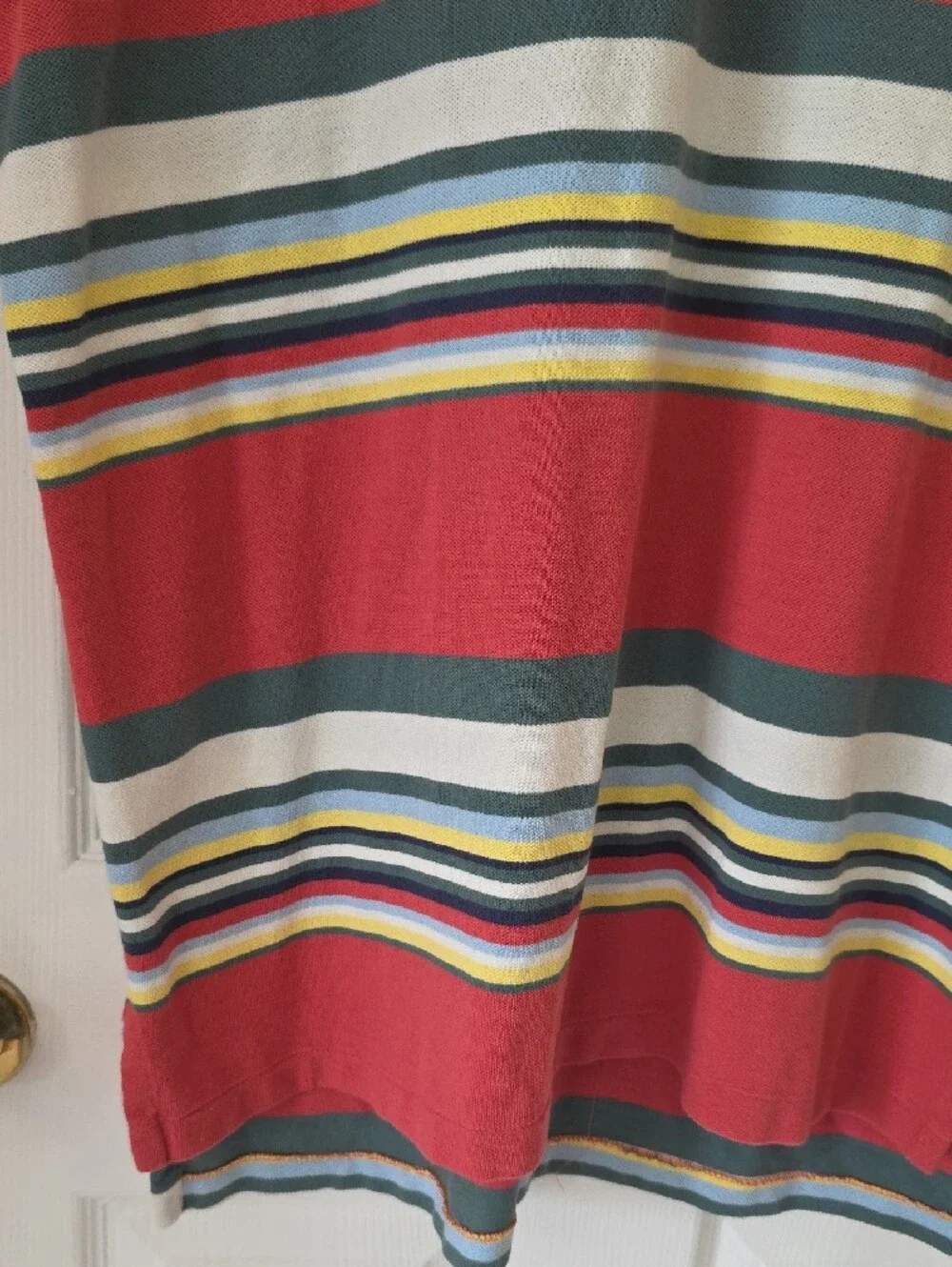 Y2k Vintage Polo by Ralph Lauren Coral Striped Men’s Polo 100% Cotton XL